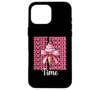 Sweet Summer Time Ice Cream Cono Chica Mamá Rosa Coqueta Arco Carcasa para iPhone 16 Pro MAX