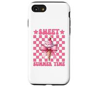 Sweet Summer Time Ice Cream Cono Chica Mamá Rosa Coqueta Arco Carcasa para iPhone SE (2020) / 7/8