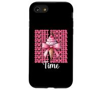 Sweet Summer Time Ice Cream Cono Chica Mamá Rosa Coqueta Arco Carcasa para iPhone SE (2020) / 7/8