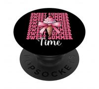 Sweet Summer Time Ice Cream Cono Chica Mamá Rosa Coqueta Arco PopSockets PopGrip Adhesivo