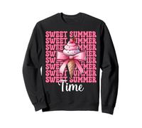 Sweet Summer Time Ice Cream Cono Chica Mamá Rosa Coqueta Arco Sudadera