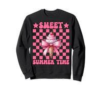 Sweet Summer Time Ice Cream Cono Chica Mamá Rosa Coqueta Arco Sudadera