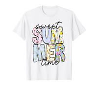 Sweet Summer Time Summer Vibes Mujeres Niños Divertidas Vacaciones en la playa Camiseta