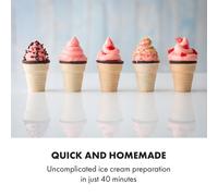 Sweet Sundae Heladera Compresor 1,5l Acero inoxidable Blanca