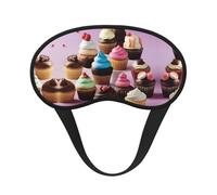 Sweet Treats - Cómoda máscara de dormir de satén con borde negro para bloquear la luz y dormir reparador