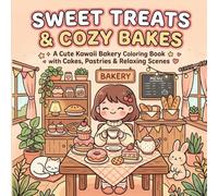 Sweet Treats & Cozy Bakes: A Kawaii Bakery Coloring Book for Adults and Teens with Cute Desserts, Delicious Pastries, and Relaxing Cafe Scenes for Stress Relief