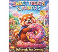 Sweet Treats & Pandas: Deliciously Fun Coloring: 50 Cute Red Panda & Dessert Coloring Pages for Kids Ages 4-8 - Donuts, Cupcakes, Candy Canes, and ... Book) (Red Panda Adventures Coloring Series)