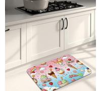 Sweet Treats - Tapetes de cocina para piso, coloridos postres divertidos, acolchados, cómodos, lavables, para fregaderos de cocina, lavadero, baño, 20 x 31 pulgadas