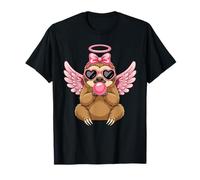 Sweet Valentine's Day Sloth Angel with Pink Wings Camiseta