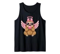Sweet Valentine's Day Sloth Angel with Pink Wings Camiseta sin Mangas