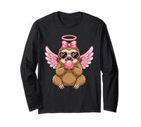 Sweet Valentine's Day Sloth Angel with Pink Wings Manga Larga