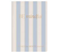 Sweet Water Decor Be Mindful - Diario diario, bonito cuaderno para mujer, 200 páginas a rayas para reflexión matutina y nocturna, diario de tapa dura laminado mate con detalles de lámina dorada