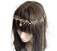 Sweet Wedding Headpiece Bridal Head Chain Hair Jewelry for Women Rhinestone Forehead Headband Accessories para la moda(White 7)
