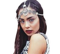 Sweet Wedding Headpiece Bridal Head Chain Hair Jewelry for Women Rhinestone Forehead Headband Accessories para la moda(Silver 1)