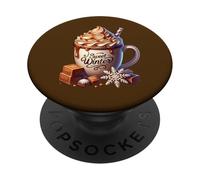 Sweet Winter Wonderland Decor For Women Toffee Hot Cocoa PopSockets PopGrip Adhesivo