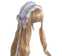 Sweet Women Live Broadcast - Diadema plisada de encaje elegante con lazo, decoración para cosplay, para adolescentes