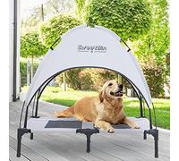 SweetBin Cuna elevada para perros S/M/L para exteriores con toldo y sombra lateral para acampar perros pequeños y medianos (bolsa de transporte), cama elevada portátil para perros con lateral para la