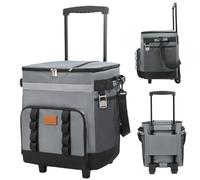 SWEETBIUTI Enfriador con Ruedas y Manejar 35 Late una Bolsa de refrigerador Enrollable shollepsable 35L con Tirantes de calmero pour Pique-nique en Plein Air Plage.