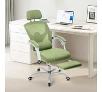 Sweetcrispy Büro-Computer-Schreibtisch Stuhl Juegos para Adultos, sillas giratorias de Malla de Alta Espalda reclinables con Ruedas, Soporte Lumbar, Brazos cómodos, Metal, Verde, Standardmäßig
