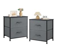 Sweetcrispy Cómoda Estrecha con 4 cajones de Tela, Estilo Industrial para Dormitorio, salón, habitación de los niños, Pasillo, Gris Oscuro