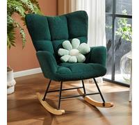 Sweetcrispy Mecedora de Oso Acolchado Glider Rocker con Respaldo Alto, Silla de Lectura Moderna Columpio Acento sillas Glider Recliner para Sala de Estar Dormitorio