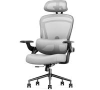 Sweetcrispy Silla de Oficina ergonómica de Respaldo Alto con reposacabezas 2D, Soporte Lumbar Arriba y Abajo, sillas de Escritorio giratorias de Malla para computadora con reposabrazos abatibles