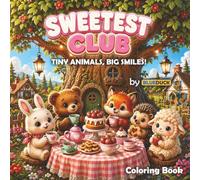 Sweetest Club: Adorable animal friends coloring book for kids and adults with bold and easy cute animal designs for relaxation