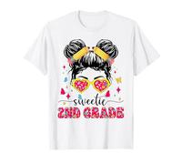Sweetie 2nd Grade Desorden Bun First Day of School Girl Camiseta