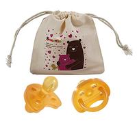 SWEETIE Chupete de goma natural con forma de corazón redondeado de goma natural, 1 unidad, chupete de goma natural original (6-12 mediano)