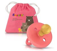 SWEETIE Chupete de goma rosa natural de goma para chupete redondeado 1 unidades original de goma natural 0-6 pequeño