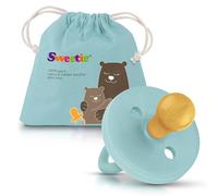 SWEETIE Chupete de goma turquesa natural de goma para chupete redondeado 1 unidad (0-6 pequeños)