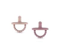 Sweetie Chupete para bebé, la solución definitiva para una fácil respiración y comodidad lúdica, diseño sensorial y agujeros triples para flujo de aire, juego de 2 (rosa claro - morado oscuro)