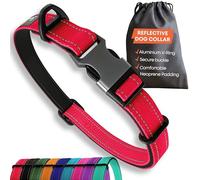 Sweetie Collar para Perros Acolchado Neopreno - Reflectante, Anillo Aluminio Anti-Óxido, Antitirones - Ajustable S M L Collar Perro Mediano Pequeño y Grande - Collares Perro - Rosso