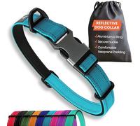 Sweetie Collar para Perros Acolchado Neopreno - Reflectante, Anillo Aluminio Anti-Óxido, Antitirones - Ajustable S M L Collar Perro Mediano Pequeño y Grande - Collares Perro - Azul