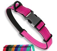 Sweetie Collar para Perros Acolchado Neopreno - Reflectante, Anillo Aluminio Anti-Óxido, Antitirones - Ajustable S M L Collar Perro Mediano Pequeño y Grande - Collares Perro - Rosa
