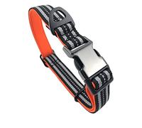 Sweetie Collar para Perros Acolchado Neopreno - Reflectante, Anillo Aluminio Anti-Óxido, Antitirones - Ajustable S M L Collar Perro Mediano Pequeño y Grande - Collares Perro - Gris/Negro/Naranja