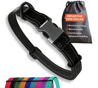 Sweetie Collar para Perros Acolchado Neopreno - Reflectante, Anillo Aluminio Anti-Óxido, Antitirones - Ajustable S M L Collar Perro Mediano Pequeño y Grande - Collares Perro - Negro