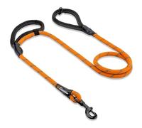 Sweetie Correa Perro Cuerda Nylon 1,5 m - Anti Tirones, Doble Asa Bungee, Multiposición - para Perros Grandes y Pequeños Que Tiran Fuerte - Mosquetón 360° - 10 Colores - Naranja
