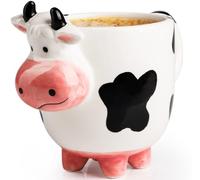 SWEETLO Taza de café de vaca de 425 ml con cara de vaca y ubre, 450 ml, taza de café extraña con ubre, taza de café exterior 3D con ubre para mujeres, taza de vaca, artículo de vaca para amantes