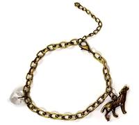 SweetLove.3D Crepúsculo Breaking Dawn Bella's Wolf & Heart Pulsera Prop réplica joyería hecha a mano, 7 25 inch, Acero inoxidable, Topacio