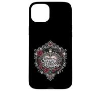 Sweetly Macabre Gothic Skull Bat Roses Floral Heart Design Carcasa para iPhone 15 Plus