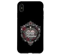Sweetly Macabre Gothic Skull Bat Roses Floral Heart Design Carcasa para iPhone XS MAX