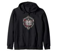 Sweetly Macabre Gothic Skull Bat Roses Floral Heart Design Sudadera con Capucha