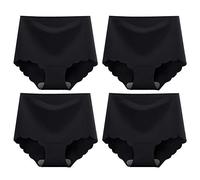Sweetneed chida yi Bragas Sin Costuras Mujer Braguitas Mujer Invisible Bragas Cortadas al Láser Culotte Calzoncillos de Modal de Cintura Media Tramo Hipster Bragas 4 Pack