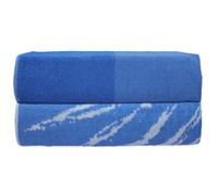SweetNeedle Topical Palm - Juego de 2 toallas de playa para adultos, color azul hawaiano, toalla de baño 100% algodón de rizo hilado en anillo, para hotel, piscina, secado rápido, baja pelusa, toalla
