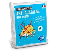 Sweetnight Protector de colchón 140x200 cm, Cubrecolchón impermeable y antiácaros, Rizo 100% algodón, Silencioso y transpirable