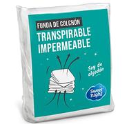 Sweetnight Protector de colchón 160x200 cm, Funda impermeable y absorbente, Tejido de rizo de algodón, Transpirable y silencioso