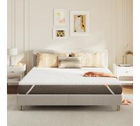Sweetnight Topper Colchón de Espuma Viscoelástica en Gel 135x190 cm, Grosor de 5 cm, con Funda Extraíble y Lavable, Sobrecolchón de Memory Foam 135x190x5cm, con Correas Elásticas, Blanco