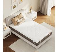 Sweetnight Topper Colchón de Espuma Viscoelástica en Gel 90x190 cm, Grosor de 5 cm, con Funda Extraíble y Lavable, Sobrecolchón de Memory Foam 90x190x5cm, con Correas Elásticas, Blanco