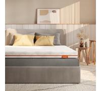 Sweetnight Topper Colchón Viscoelástico Grosor de 10cm, 135x190cm, Sobrecolchón de Espuma con Memoria en Gel, Funda Desmontable, Lavable y Transpirable, 135x190x10cm